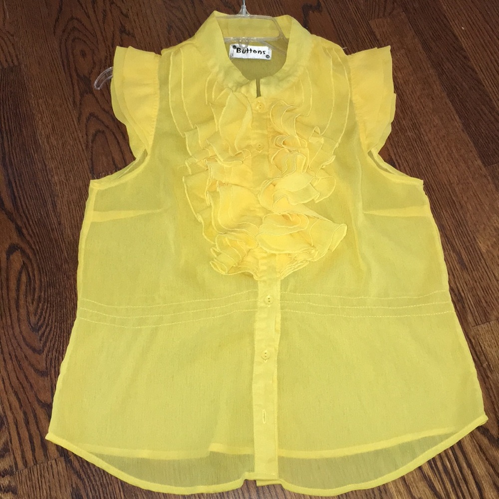 Yellow button down blouse - Picture 2 of 5